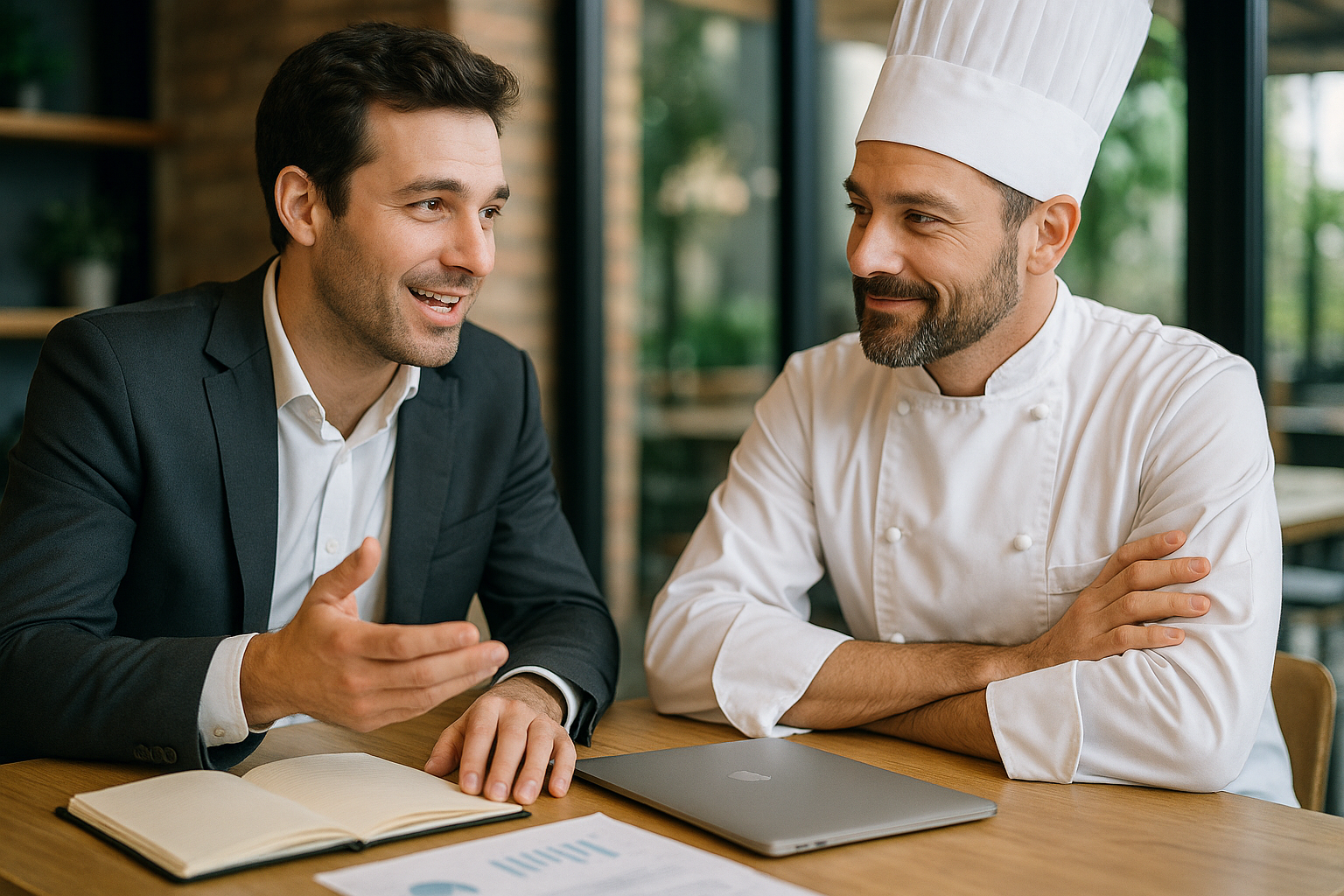 Un imprenditore dinamico e intraprendente si sta impegnando in una collaborazione strategica con un rinomato chef noto per la sua creativit culinaria e labilit di trasformare ingredienti freschi in piatti straordinari Insieme esplorano opportunit per